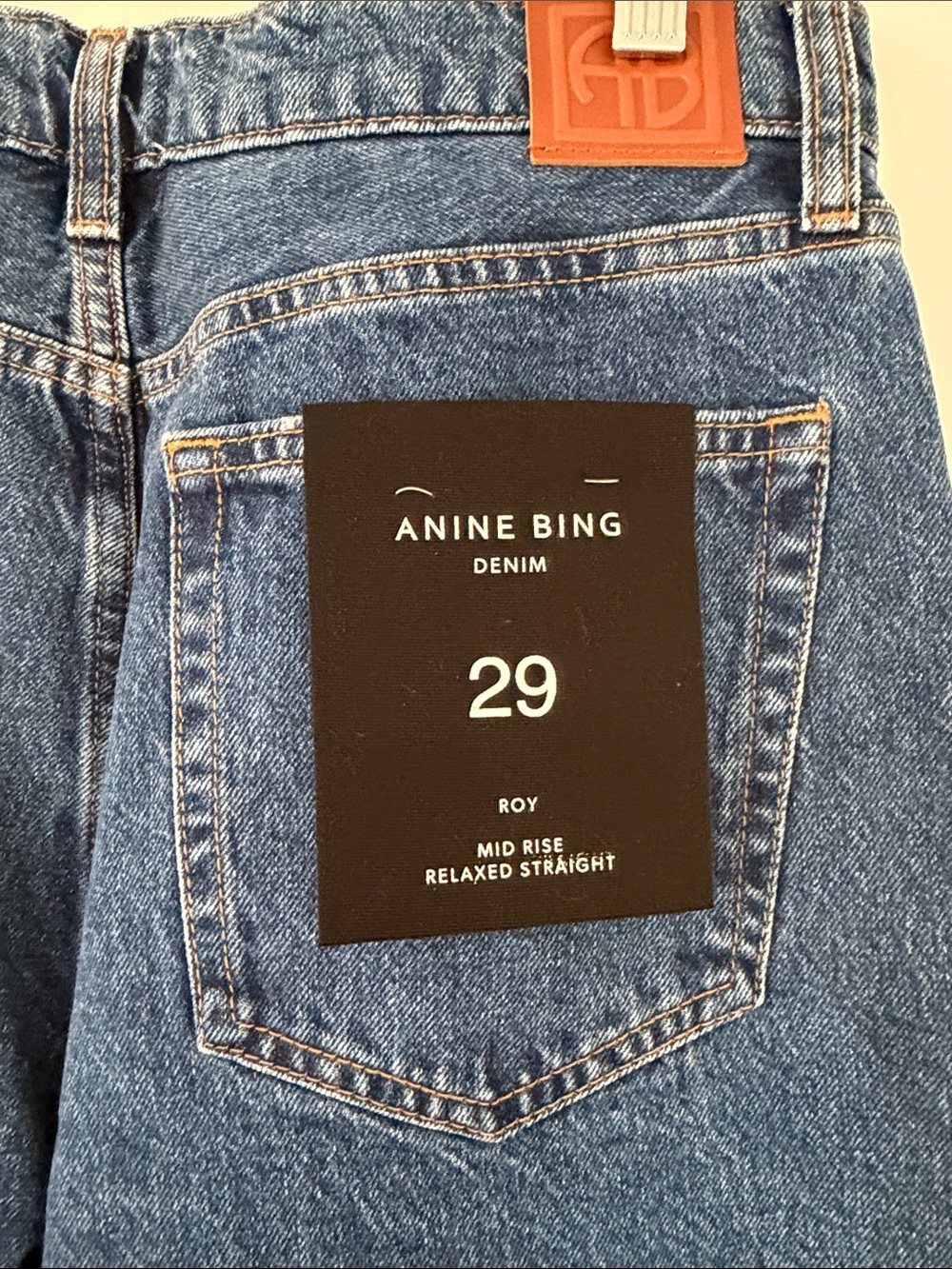 Anine Bing Roy Clean Indigo Denim Jeans NWT - Picture 4 of 5